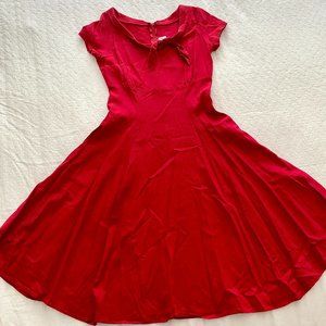 Be Still My Heart Red Cotton Swing Dress